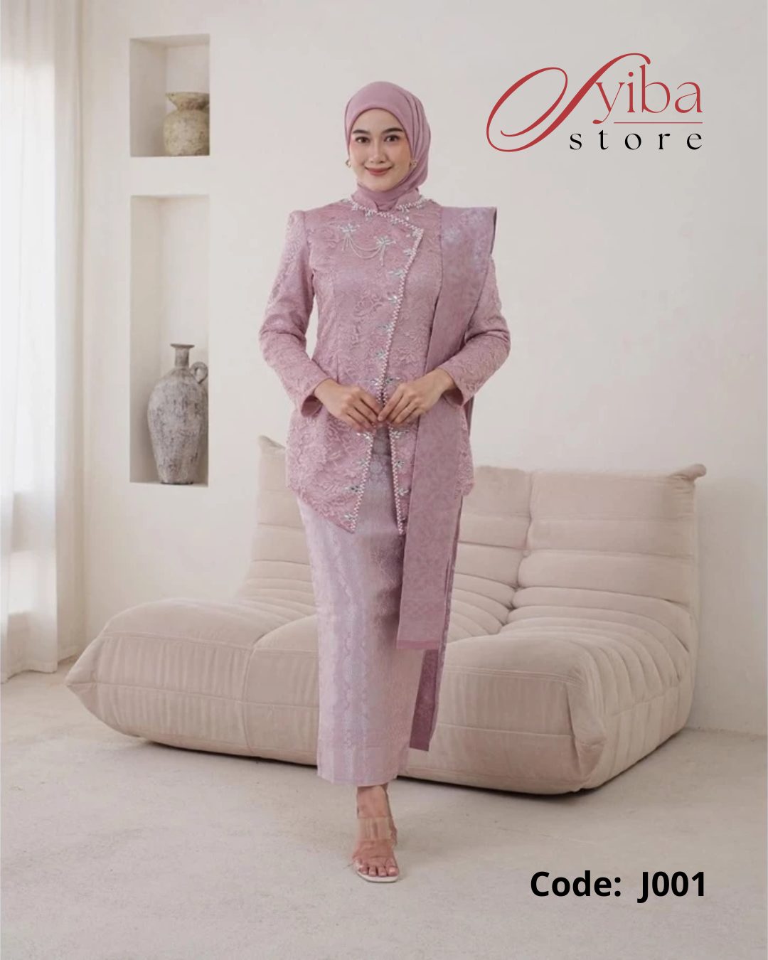 One Set Kebaya Janggan - Rose J001