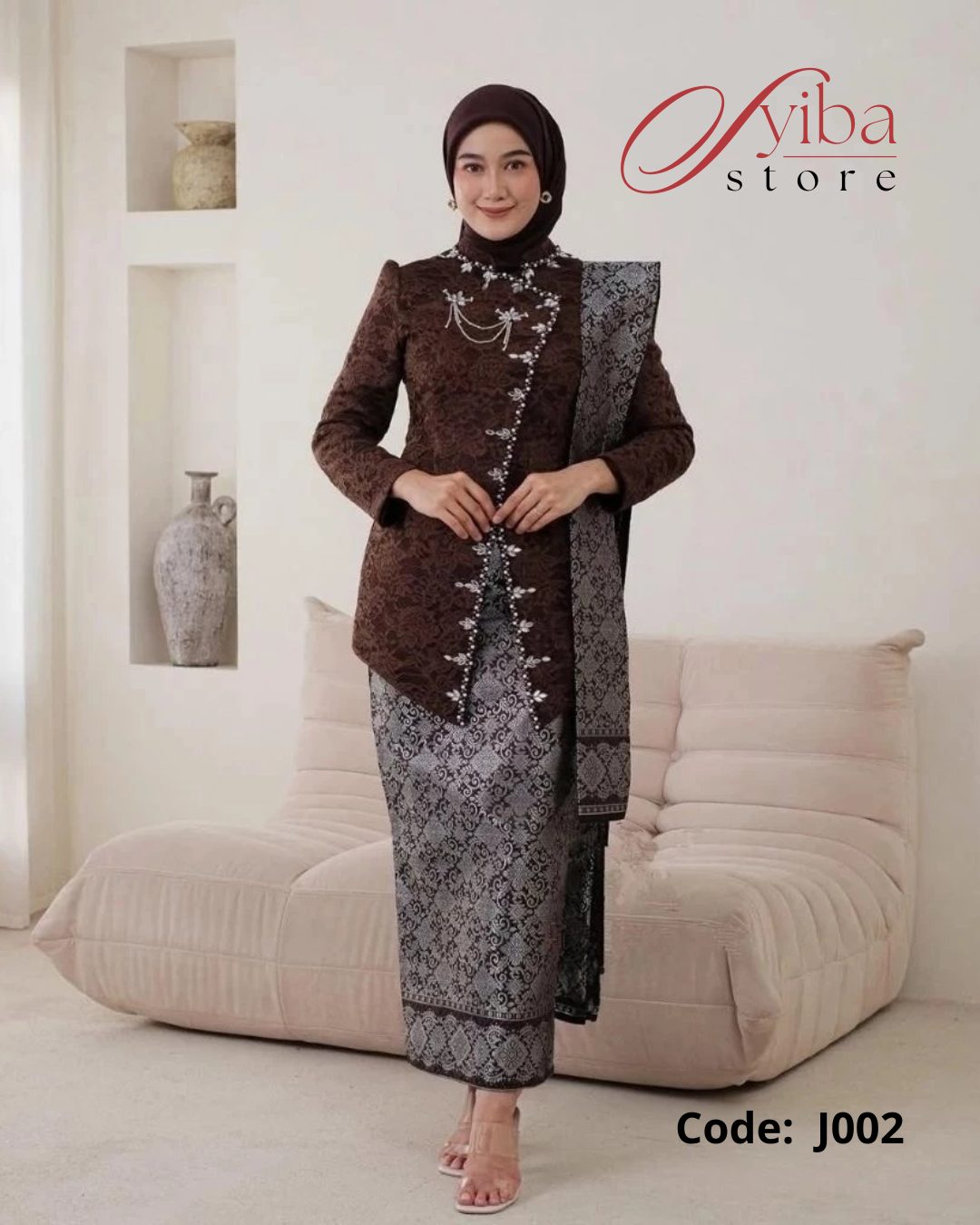 One Set Kebaya Janggan - Mahogany J002